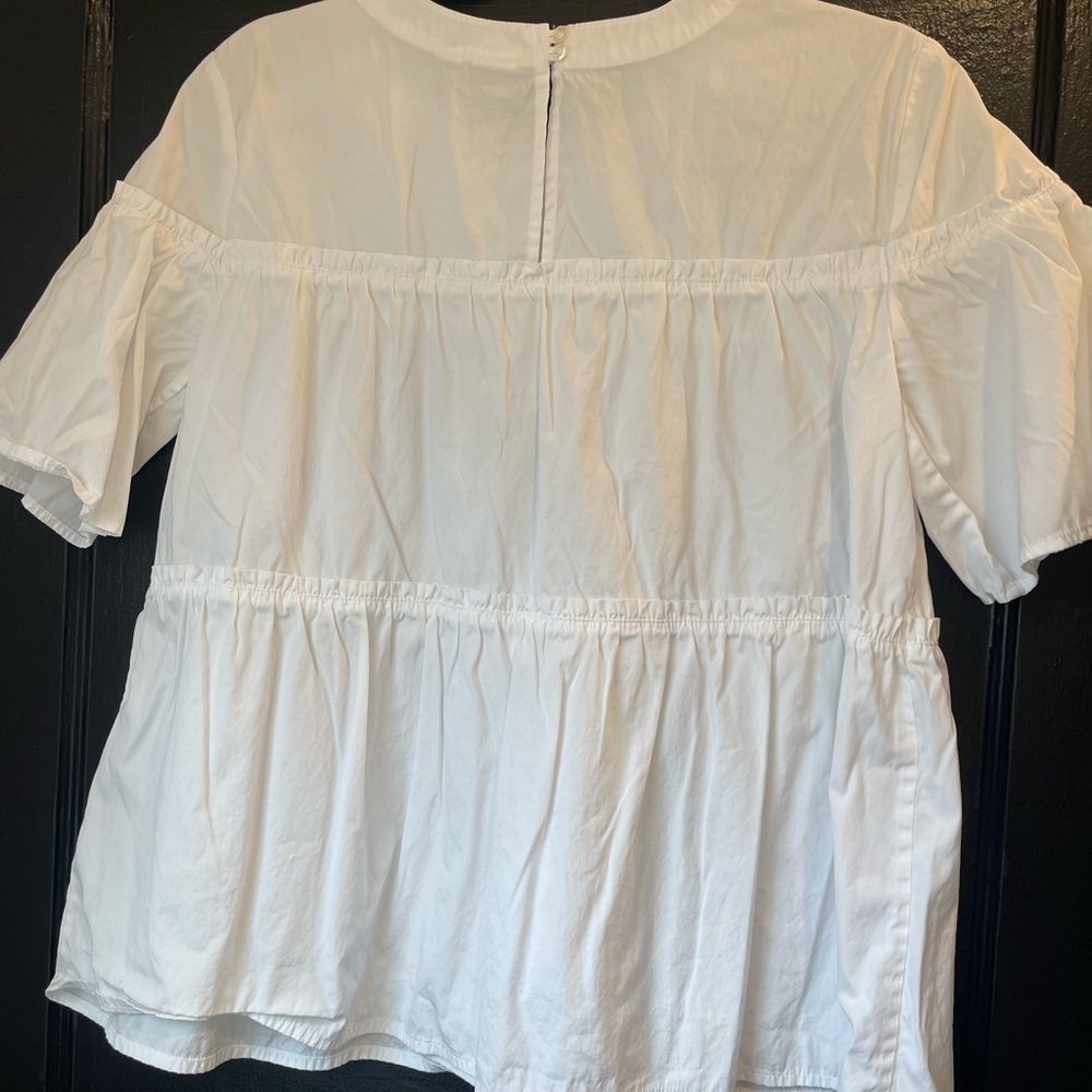 White Ruffled Women's Top - Picture 2 of 3